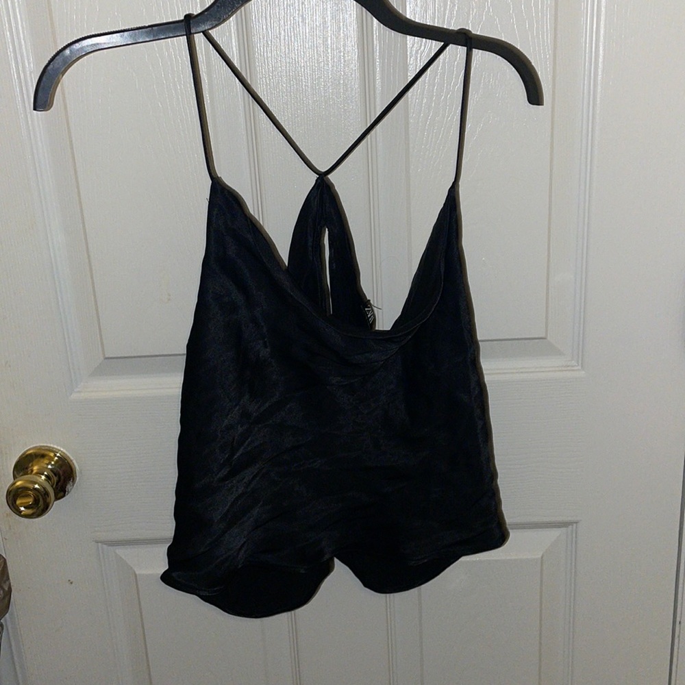 ZARA Strappy Open Back Satin Camisole Top - Picture 2 of 4